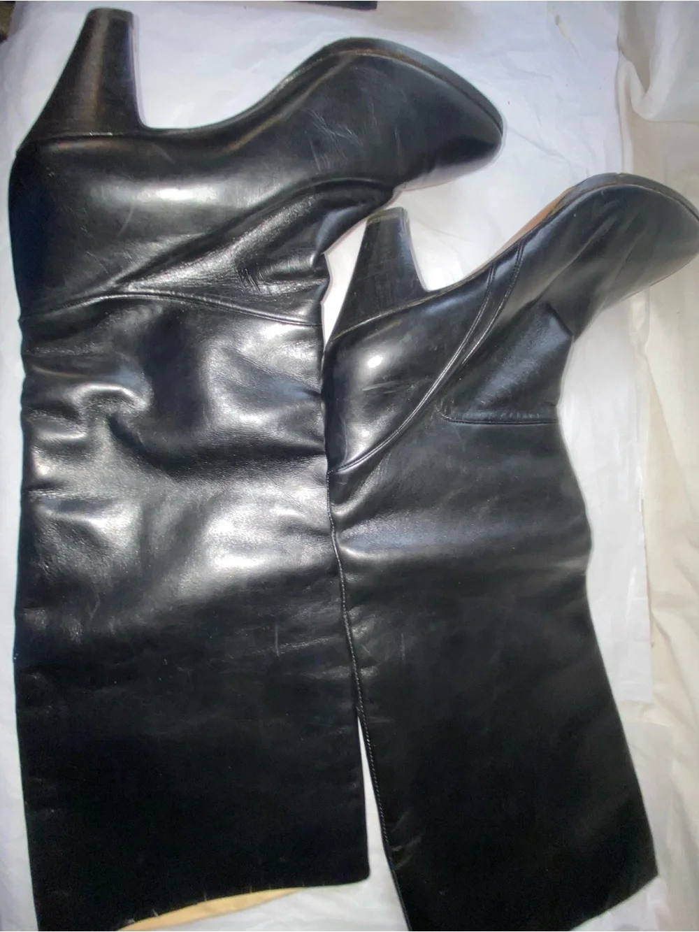 Maxime Black Over-the-Knee Leather Boots 37.5